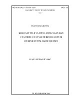 khảo sát tỉ lệ và tiên lượng ngắn hạn của thiếu cơ ở người bệnh cao tuổi có bệnh lý tim mạch nội viện 