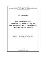 Nâng cao chất lượng đội ngũ giảng viên trường đại học công nghệ thông tin và truyền thông thuộc đại học thái nguyên 
