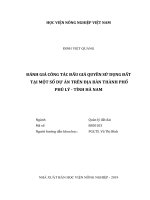 Đánh giá công tác đấu giá quyền sử dụng đất tại một số dự án trên địa bàn thành phố phủ lý   tỉnh hà nam   