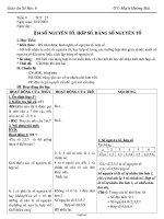 Giáo án Số học 6 - Tiết 25, Bài 14: Số nguyên tố. Hợp số. Bảng số nguyên tố - Năm học 2009-2010 - Mạch Hương Mai