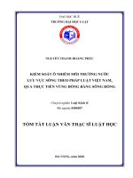 Kiểm soát ô nhiễm môi trường nước lưu vực sông theo pháp luật Việt Nam, qua thực tiễn tại vùng đồng bằng Sông Hồng