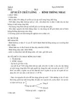 Giáo án Vật lí Lớp 8 - Tiết 8, Bài 8: Áp suất chất lỏng - Bình thông nhau - Năm học 2008-2009