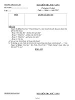 Kiểm tra 15 phút môn Ngữ văn Lớp 6 - Năm học 2011-2012 - Trường THCS An Lâm