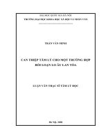 Can thiệp tâm lý cho một trường hợp rối loạn lo âu lan tỏa 