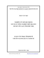 Nghiên cứu rủi ro trong sản xuất nông nghiệp trên địa bàn huyện yên lập tỉnh phú thọ 