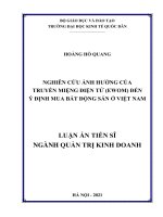 Nghiên cứu ảnh hưởng của truyền miệng điện tử (EWOM) đến ý định mua bất động sản ở Việt Nam.