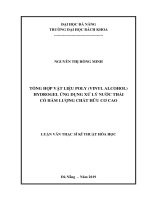 TỔNG HỢP VẬT LIỆU POLY (VINYL ALCOHOL) HYDROGEL ỨNG DỤNG XỬ LÝ NƯỚC THẢI CÓ HÀM LƯỢNG CHẤT HỮU CƠ CAO LUẬN VĂN THẠC SĨ