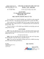 V công nhận kết quả tuyển sinh lớp 6 Năm học 2020 – 2021.