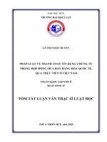 Pháp luật về thanh toán tín dụng chứng từ trong hợp đồng mua bán hàng hóa quốc tế, qua thực tiễn ở Việt Nam