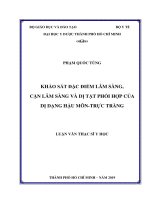 khảo sát đặc điểm lâm sàng, cận lâm sàng và dị tật phối hợp của dị dạng hậu môn trực tràng 