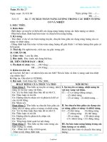 Giáo án Vật lí Lớp 8 - Tiết 32, Bài 27: Sự bảo toàn năng lượng trong hiện tượng cơ và nhiệt - Năm học 2008-2009 - La Văn Tài