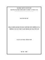 Hoạt động kinh tế báo chí truyền thông của thông tấn xã việt nam trong kỉ nguyên số 