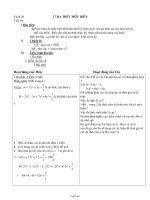 Giáo án Đại số 7 tiết 59: Đa thức một biến