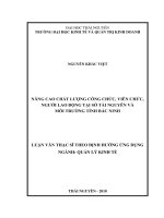 Nâng cao chất lượng công chức viên chức người lao động tại sở tài nguyên và môi trường tỉnh bắc ninh 