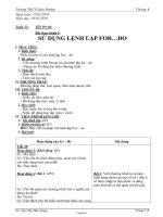 Giáo án Tin học 8 - Tiết 39-40, Bài thực hành 5: Sử dụng lệnh lặp For...Do - Năm học 2009-2010 - Ngô Thị Thùy Dung