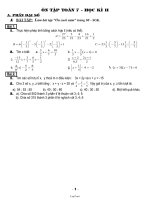 Ôn tập Toán 7 - Học kì II