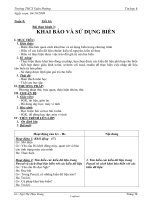 Giáo án Tin học 8 - Tiết 16, Bài thực hành 3: Khai báo và sử dụng biến - Năm học 2009-2010 - Ngô Thị Thùy Dung