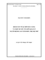 khảo sát tỉ lệ mới mắc sảng và một số yếu tố liên quan ở người bệnh cao tuổi điều trị nội trú 
