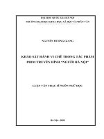 Khảo sát hành vi chê trong tác phẩm phim truyền hình “người hà nội”  