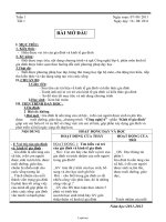 Giáo án Công nghệ 6 - Tiết 1: Bài mở đầu - Năm học 2011-2012