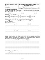 Đề kiểm tra định kỳ cuối học kỳ I Lớp 3 Trường Tiểu học Cốc Ri