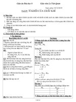 Giáo án môn Hóa học lớp 8 - Tiết 29: Tỉ khối của chất khí