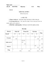 Giáo án Ngữ văn Lớp 6 - Tiết 46: Kiểm tra 45 phút (Phần Tiếng Việt)