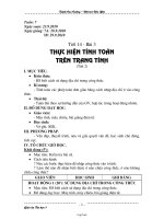 Giáo án Tin học 7 Tiết 14 - Bài 3: Thực hiện tính toán trên trang tính (tiết 2)