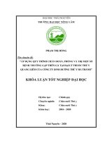 Áp dụng quy trình chẩn đoán, phòng và điều trị một số bệnh thường gặp trên gà tại đại lý thuốc thú y quang liêm của công ty dinh dưỡng thú y hà thành 