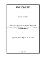 Xây dựng chiến lược marketing tuyển sinh của trường phổ thông liên cấp song ngữ wellspring, long biên, hà nội 