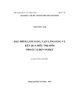đặc điểm lâm sàng, cận lâm sàng và kết quả điều trị sớm thoát vị bẹn nghẹt 