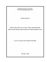 Rèn luyện năng lực tư duy logic cho học sinh đối với chủ đề quan hệ vuông góc trong không gian 