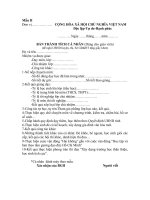 Bản thành tích cá nhân (Dành cho GV)