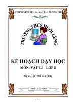 Kế hoạch dạy học Vật lí Khối 8 học kì I - Năm học 2010-2011 - Hồ Văn Dũng