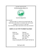 Đánh giá hiệu lực một số loại thuốc điều trị bệnh cho gà do công ty CP thuốc thú y đức hạnh marphavet sản xuất và hỗ trợ đại lý để phát triển thị trường tiêu thụ sản phẩm 