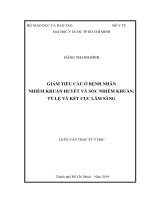 giảm tiểu cầu ở bệnh nhân nhiễm khuẩn huyết và sốc nhiễm khuẩn tỷ lệ và kết cục lâm sàng 