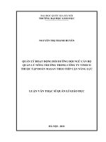 Quản lý hoạt động bồi dưỡng đội ngũ cán bộ quản lý nông trường trong công ty vineco thuộc tập đoàn masan theo tiếp cận năng lực 