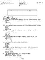 Kiểm tra 1 tiết Môn: Công nghệ 7 - Tuần 27 tiết 34 (Đề B)