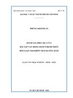 đánh giá hiệu quả của bài tập vận động hàm ở bệnh nhân rối loạn nội khớp thái dương hàm 