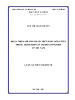 Hoàn thiện phương pháp chiết khấu dòng tiền trong thẩm định giá trị doanh nghiệp ở việt nam
