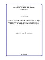 Đánh giá công tác bồi thường, hỗ trợ, tái định cư khi nhà nước thu hồi đất tại một số dự án trên địa bàn huyện phù mỹ, tỉnh bình định 