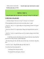 Hướng dẫn ôn tập lớp 4 lần 4 tháng 4-2020