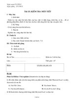 Giáo án Tin học 7 - Tiết 55: Kiểm tra một tiết - Năm học 2010-2011