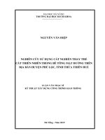NGHIÊN CỨU SỬ DỤNG CÁT NGHIỀN THAY THẾ CÁT THIÊN NHIÊN TRONG BÊ TÔNG MẶT ĐƯỜNG TRÊN ĐỊA BÀN HUYỆN PHÚ LỘC, TỈNH THỪA THIÊN HUẾ LUẬN VĂN THẠC SĨ