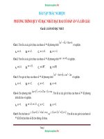 100 Câu Trắc Nghiệm Phương Trình Quy Về Bậc Nhất Bậc Hai Có Đáp Án