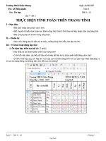 Giáo án Tin học 7 tiết 13, 14: Thực hiện tính toán trên trang tính