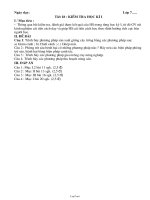 Giáo án Công nghệ 7 tiết 18: Kiểm tra học kì I