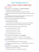 40 Câu Trắc Nghiệm Cung Và Góc Lượng Giác 10 Có Đáp Án