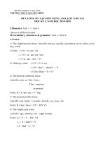 De cuong on tap Tiếng Anh 7 (lớp Đề án)