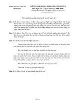 Đề thi chọn học sinh giỏi cấp huyện môn ngữ văn - Lớp 7 năm học 2008-2009 thời gian làm bài: 120 phút (không kể giao đề)